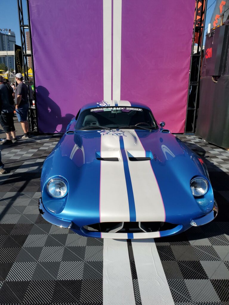 Colored Blue and White Sports Car