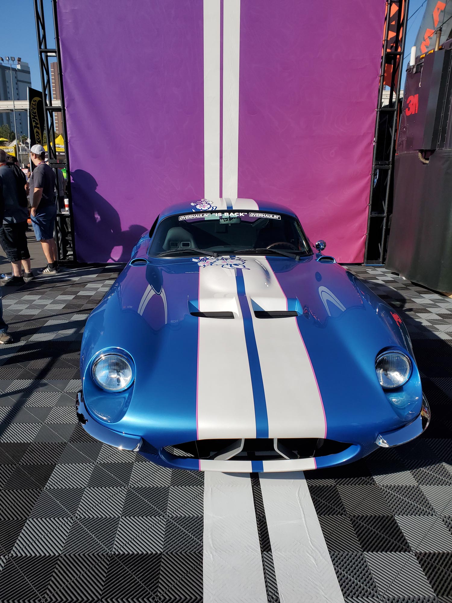 Colored Blue and White Sports Car
