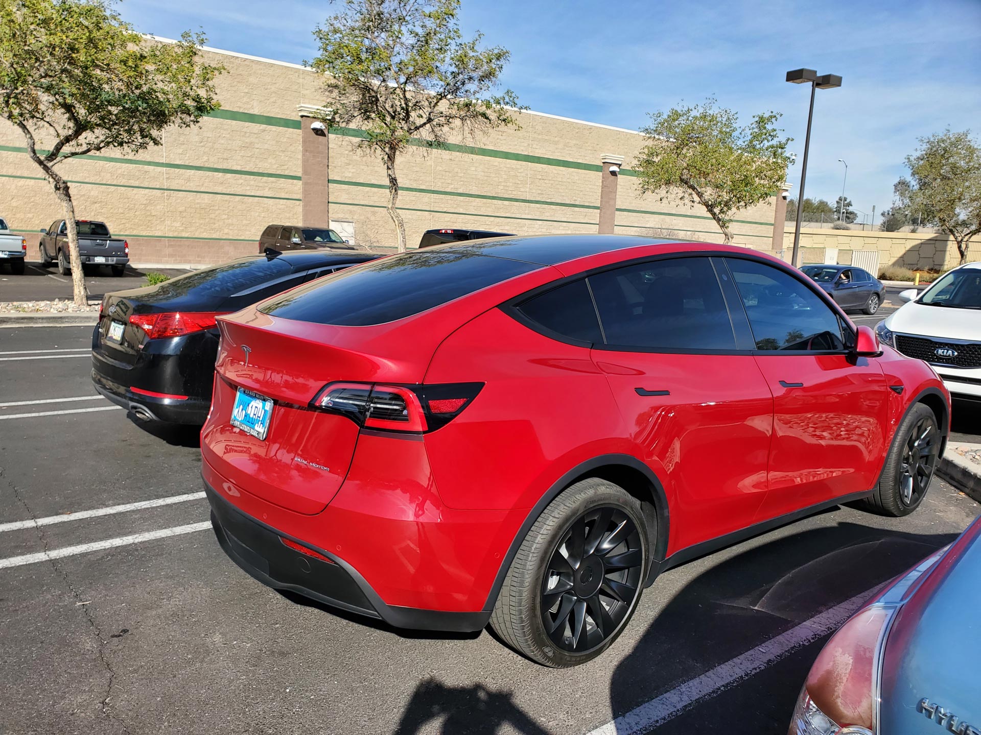A Tesla Model Y Parked in a Lot