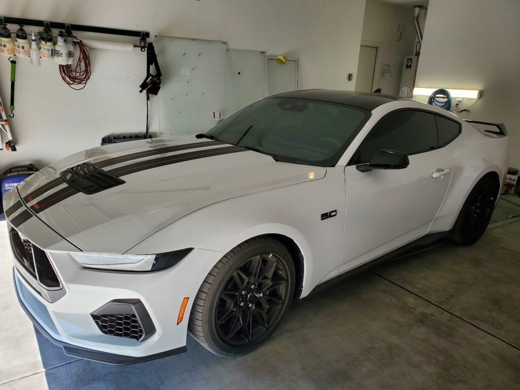A White Sports Car in the Garage